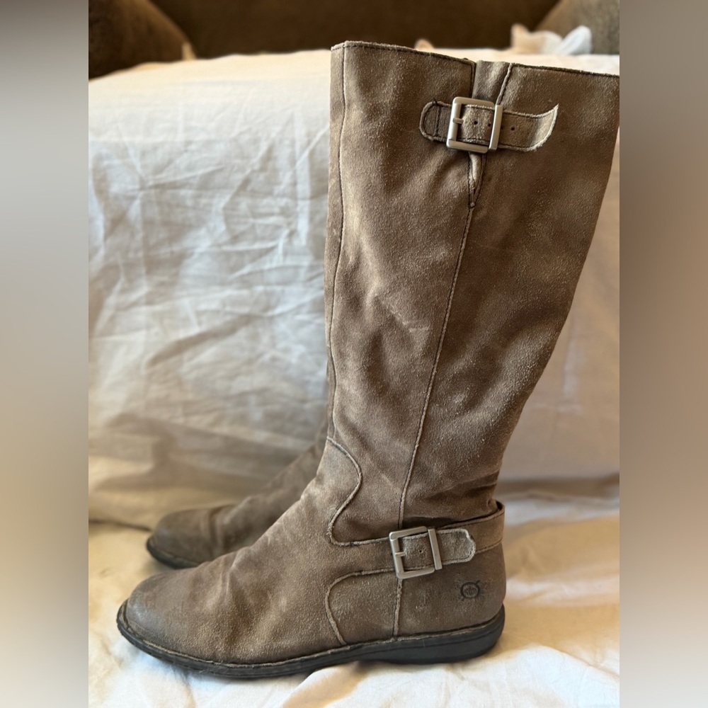 Born Riding Boots F35522 Women’s Sz 9M Brown Suede Distressed Tall
